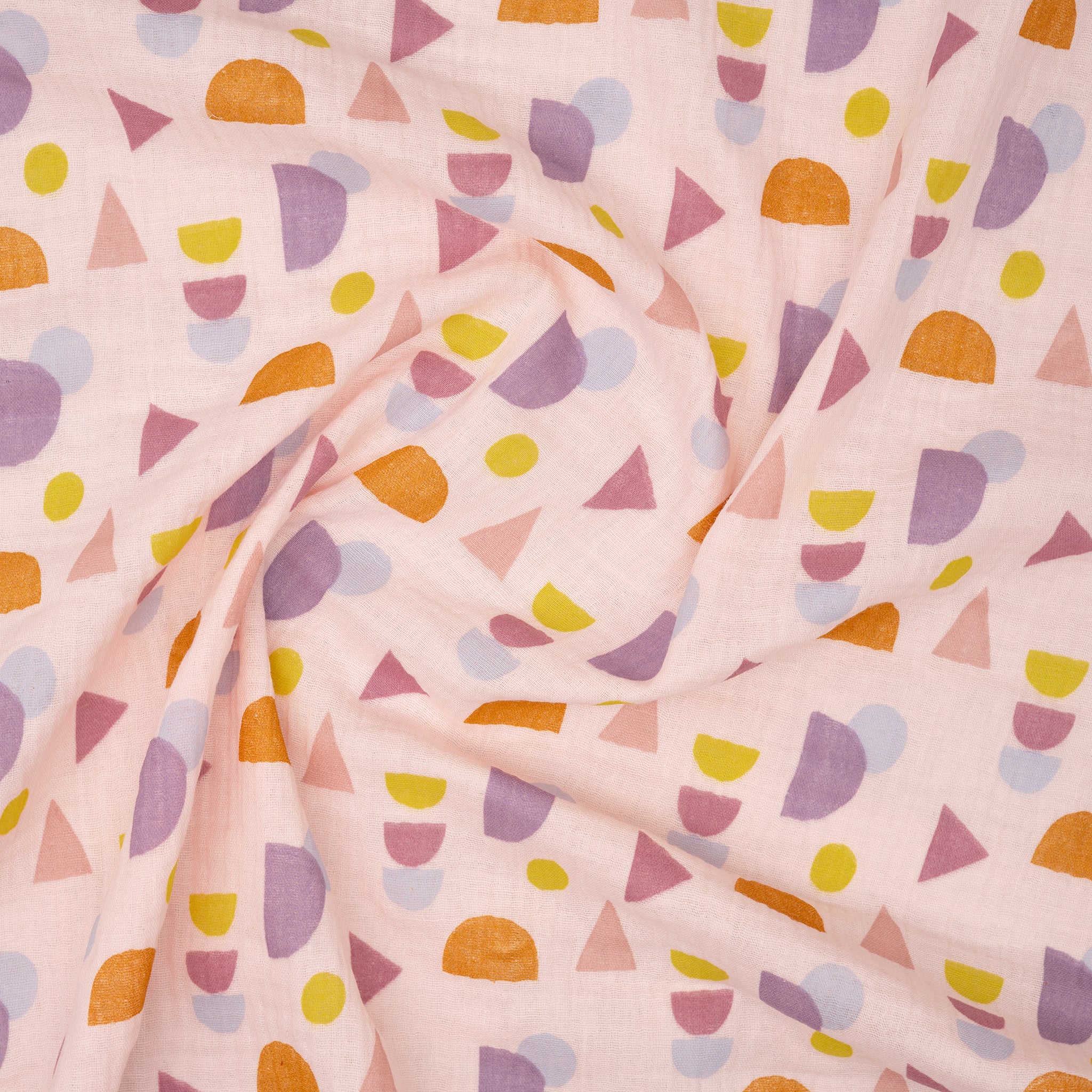 Bio Musselin Geo Babyrosa | Stoffwerk