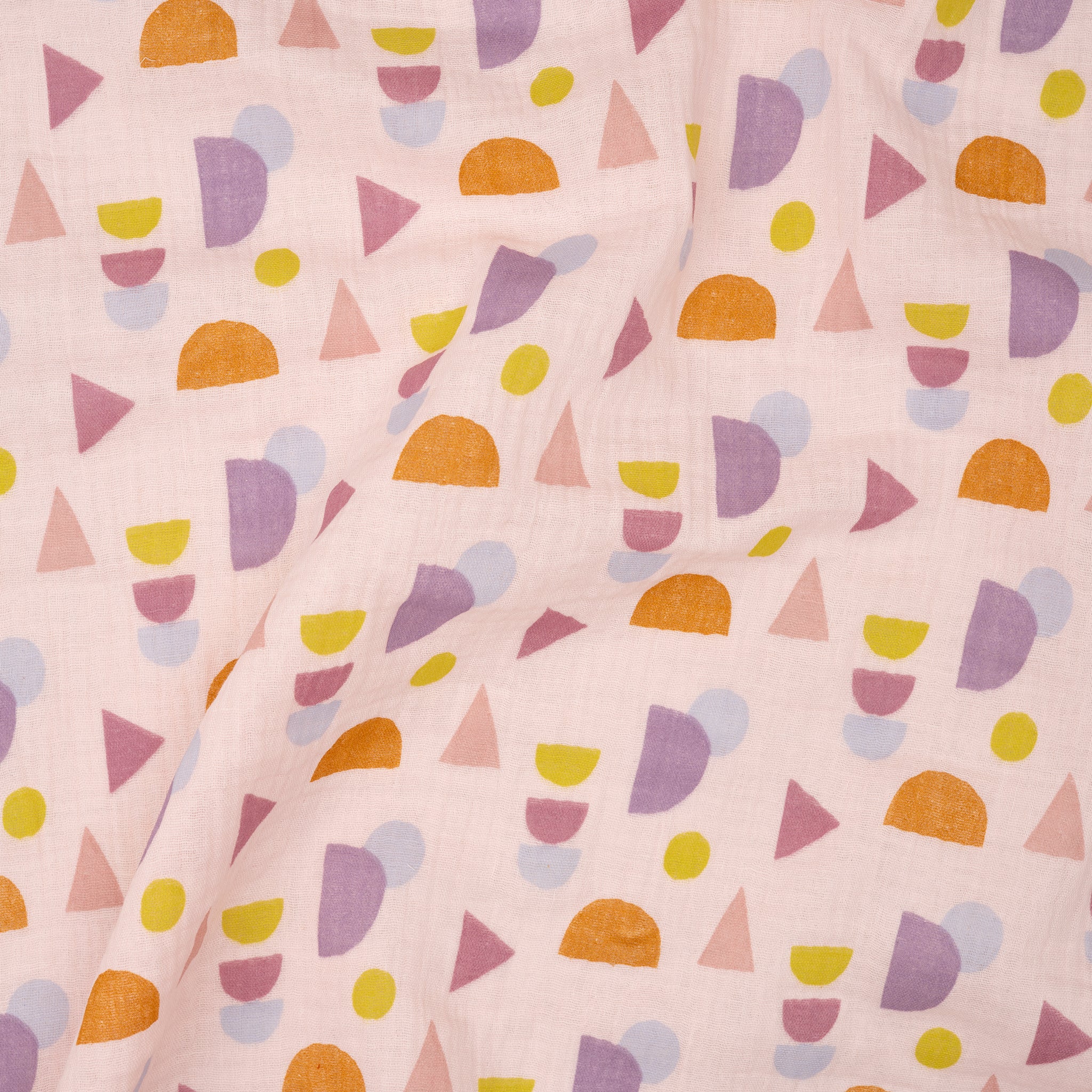 Bio Musselin Geo Babyrosa | Stoffwerk