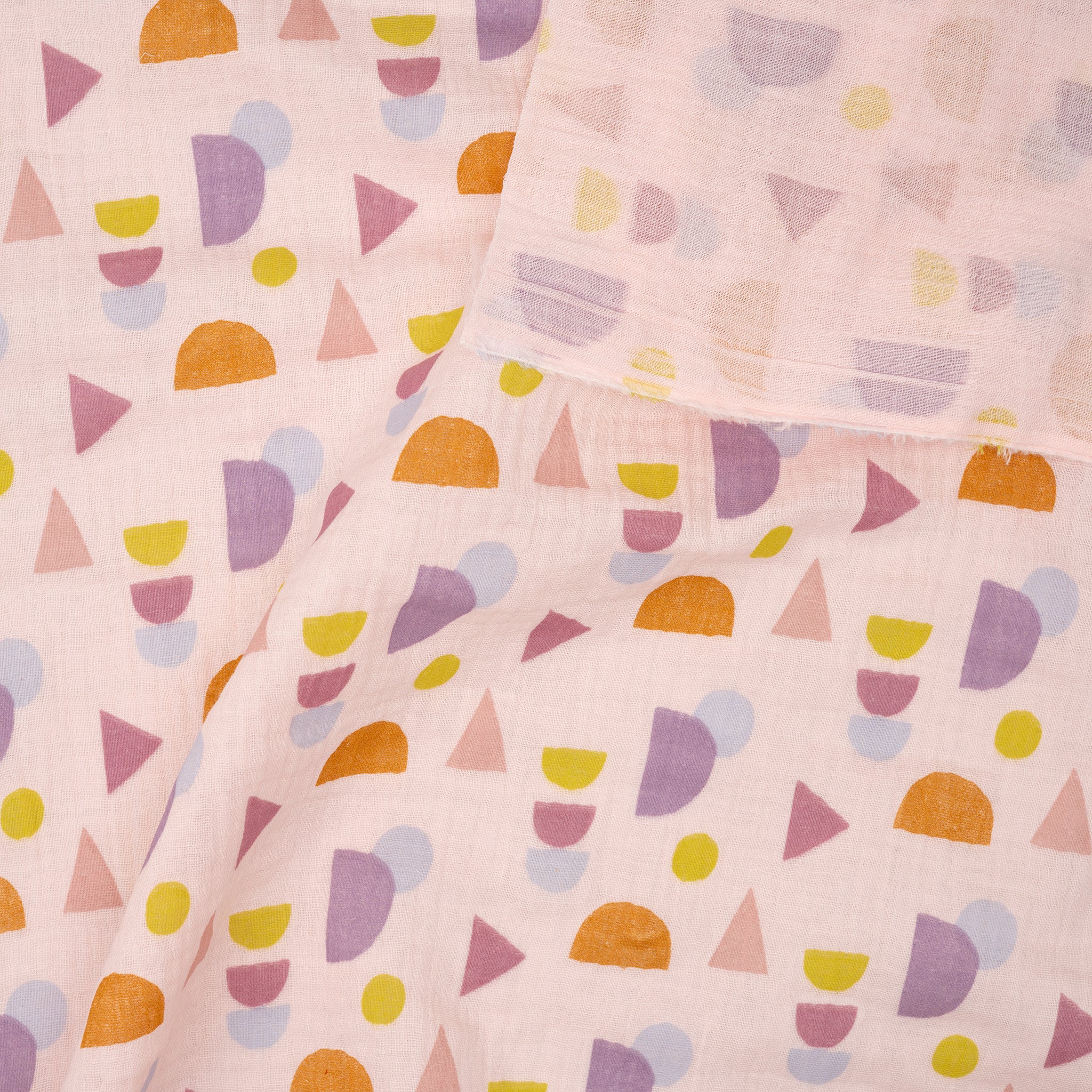 Bio Musselin Geo Babyrosa | Stoffwerk