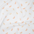 Bio Musselin Melonen Gelb Orange Weiß | Stoffwerk