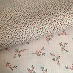 Bio Musselin Mini Flower rosa apricot grün