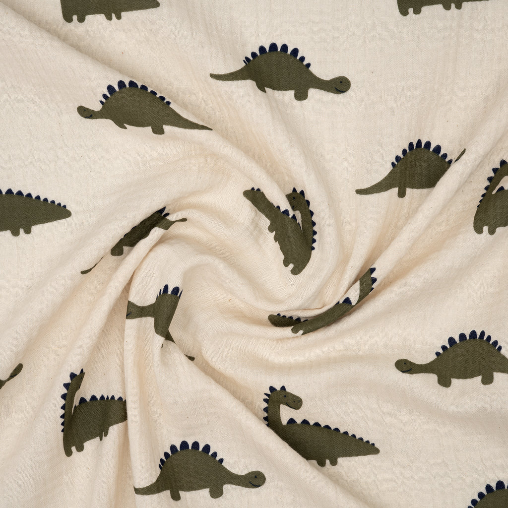 Bio Musselin Naturbelassen Dinos | Stoffwerk