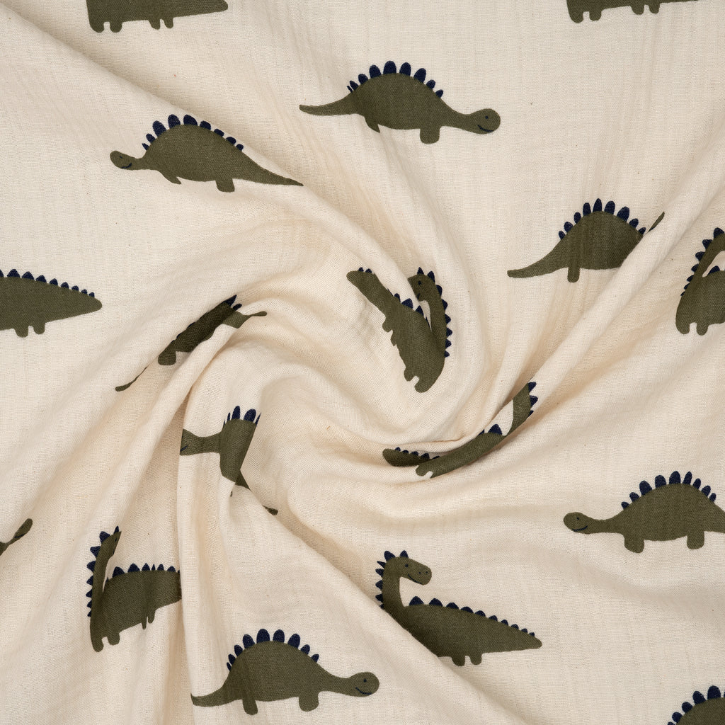 Bio Musselin Naturbelassen Dinos
