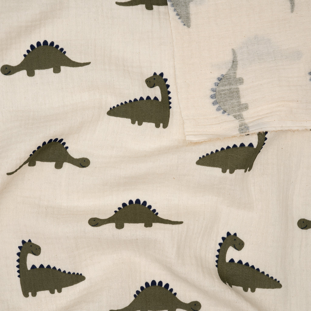 Bio Musselin Naturbelassen Dinos