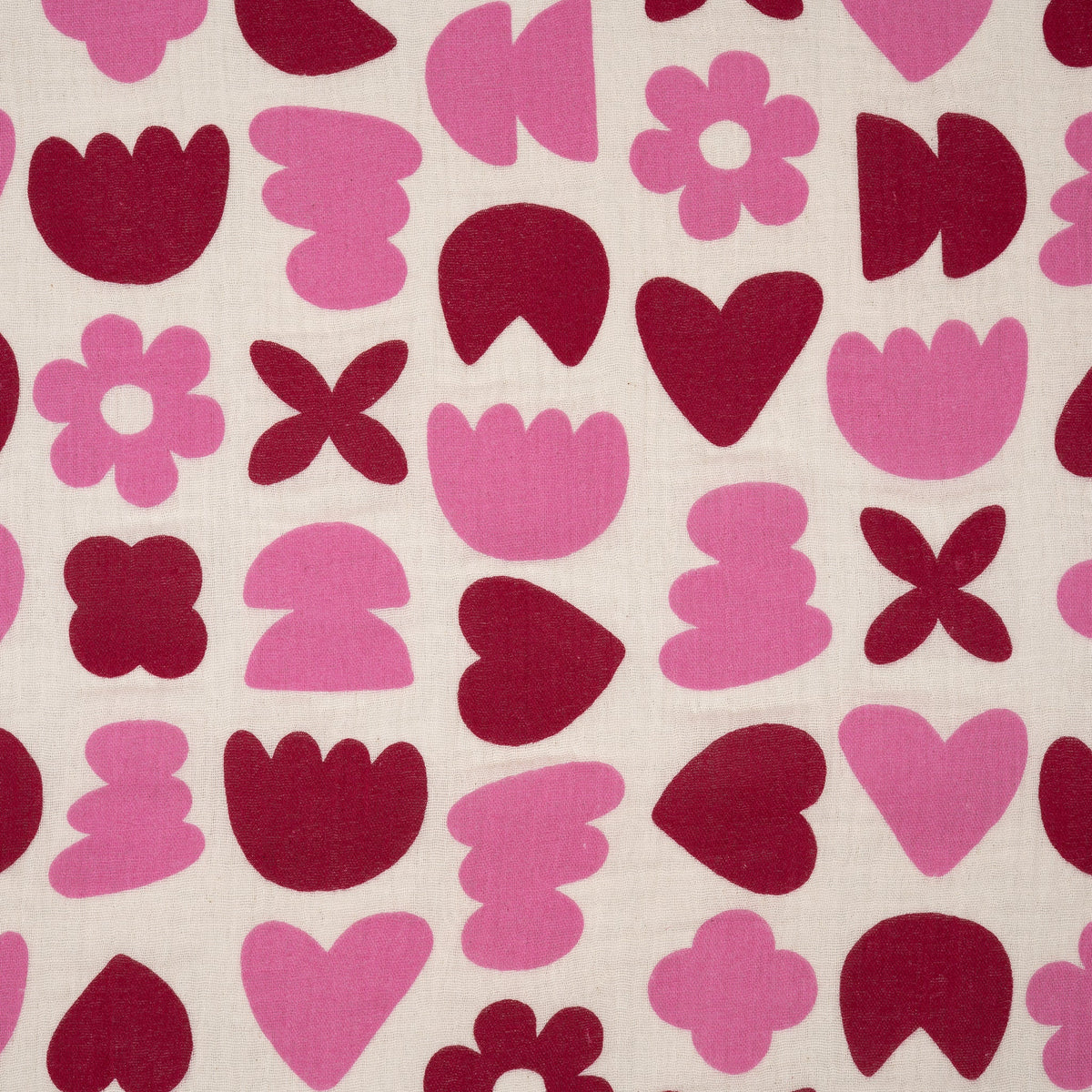 Bio Musselin Naturbelassen Flower Love