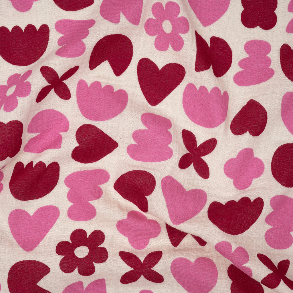 Bio Musselin Naturbelassen Flower Love