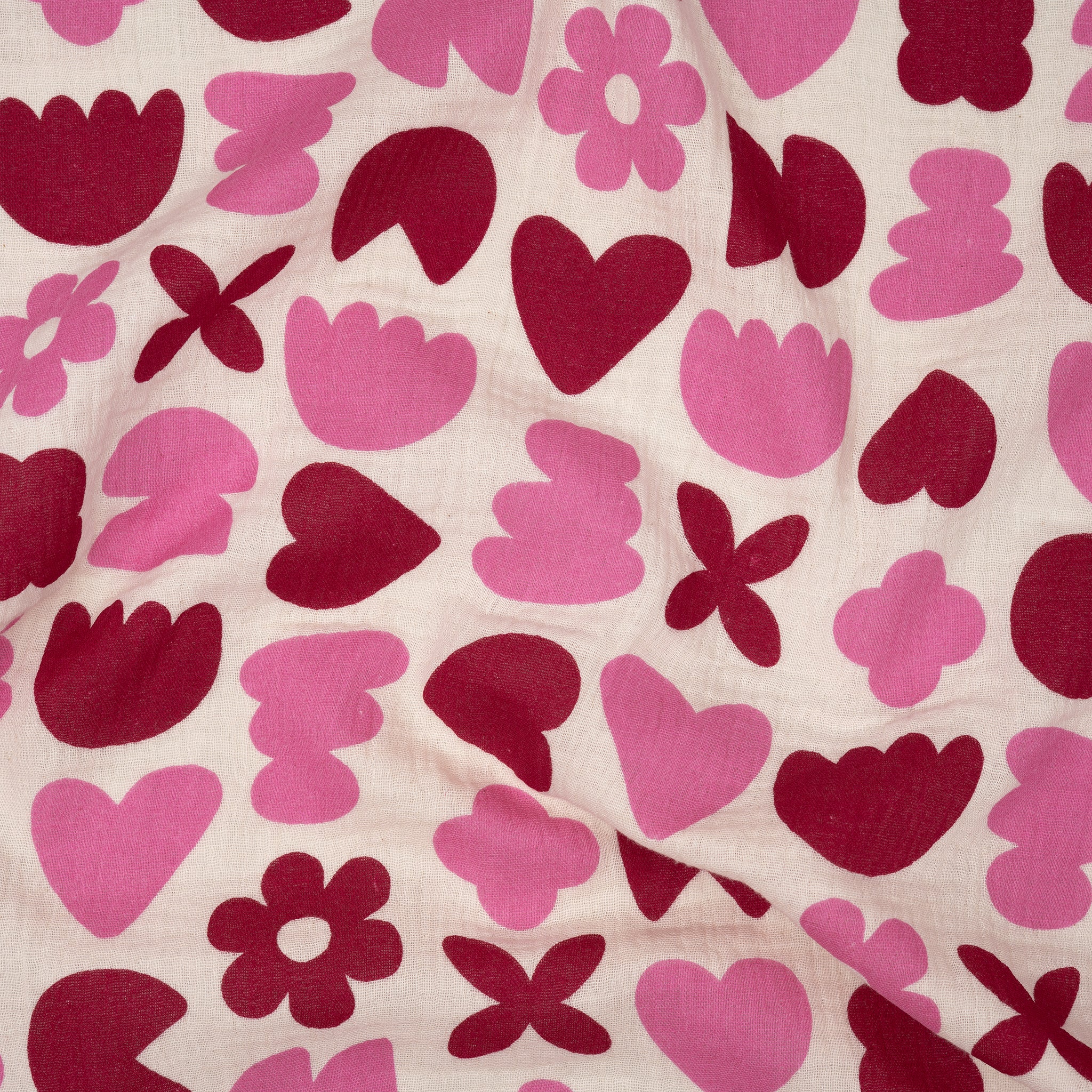 Bio Musselin Naturbelassen Flower Love