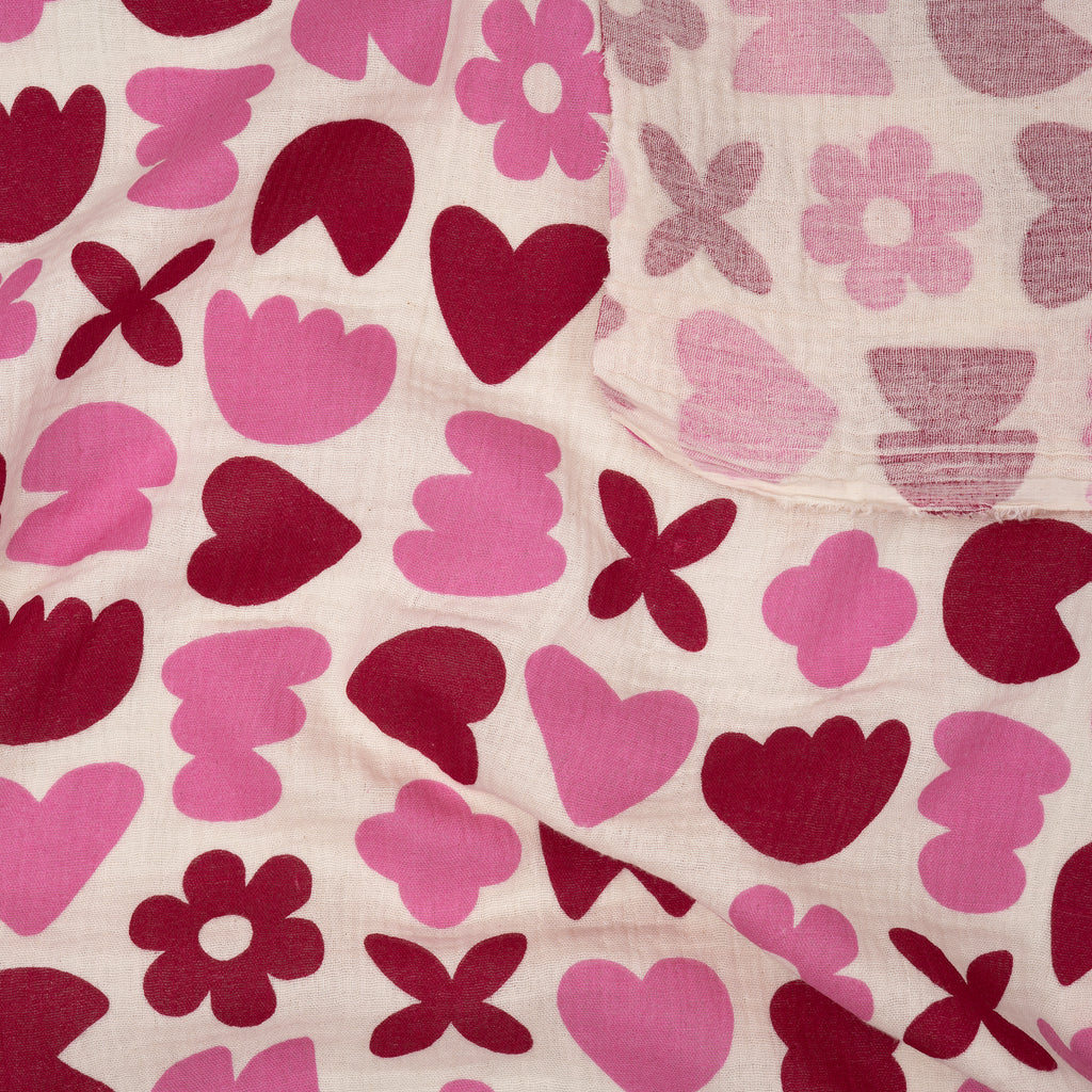 Bio Musselin Naturbelassen Flower Love