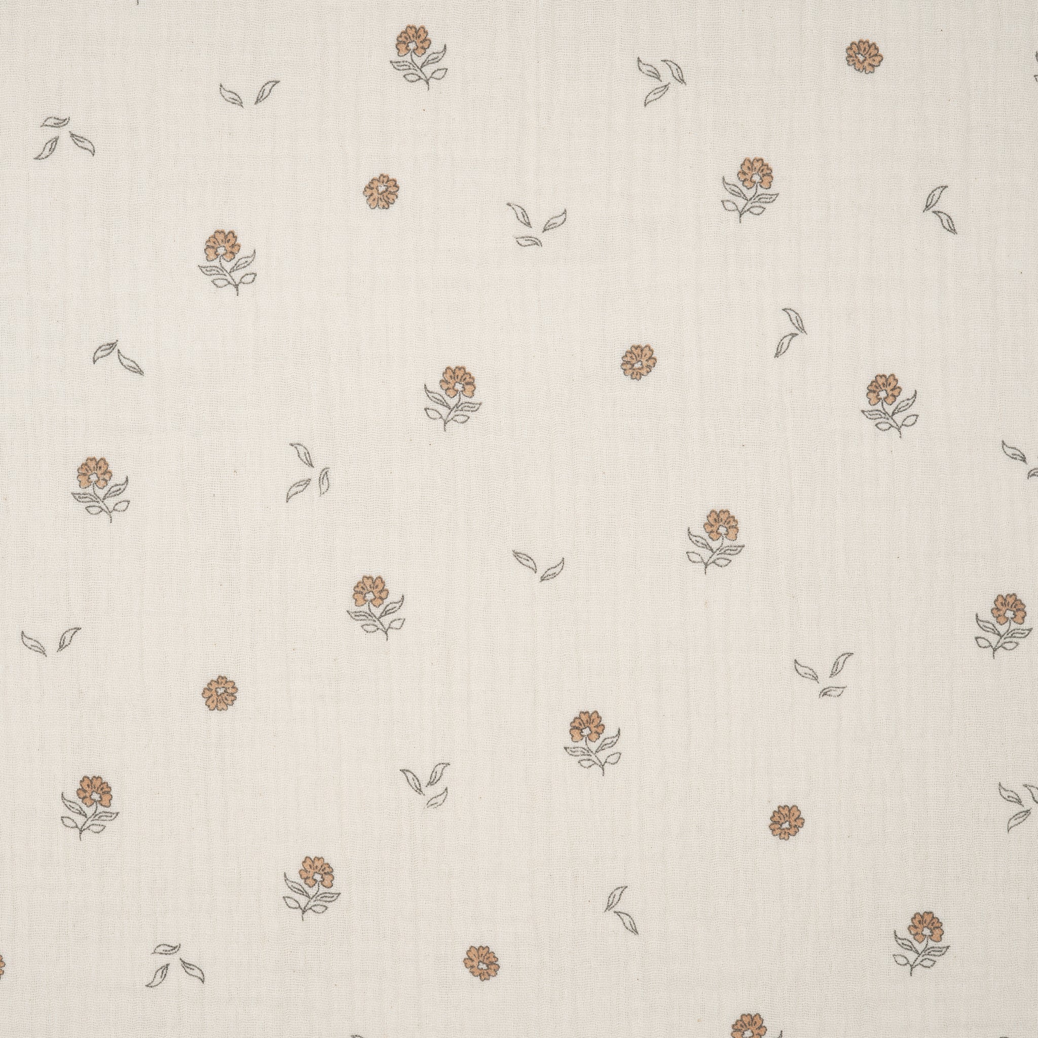 Bio Musselin Naturbelassen Kleine Zarte Blumen | Stoffwerk
