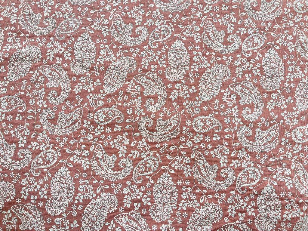 Bio Musselin Paisley Saftiges Altrosa | Stoffwerk