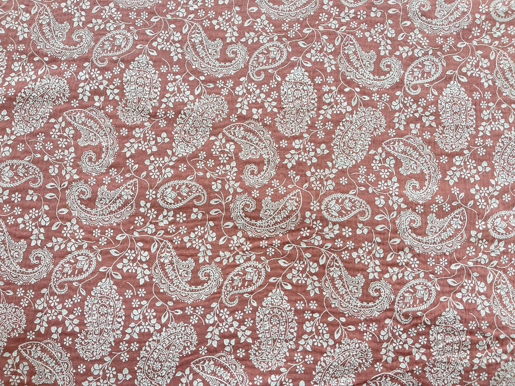 Bio Musselin Paisley saftiges Altrosa