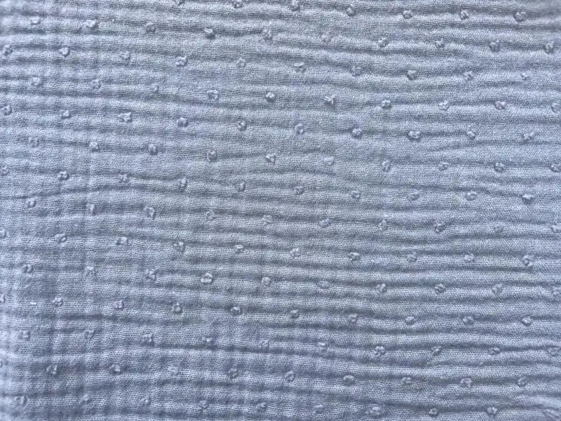 Bio Musselin Punkte 3D Punkte rauchblaugrau