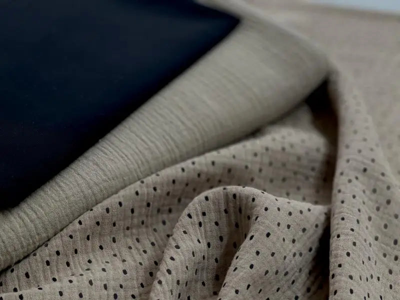Bio Musselin Punkte taupe
