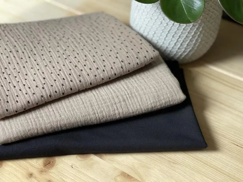 Bio Musselin Punkte taupe