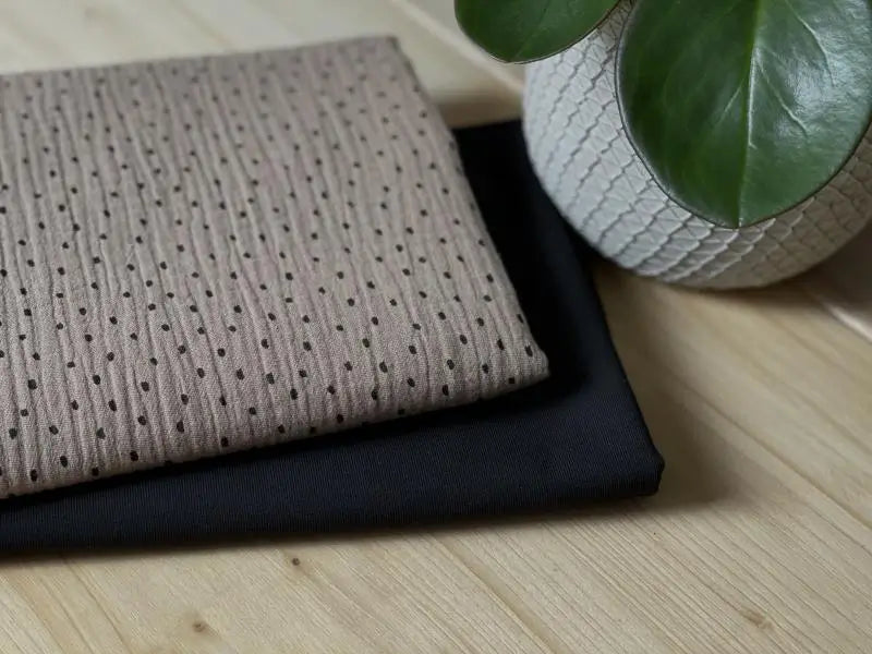 Bio Musselin Punkte taupe