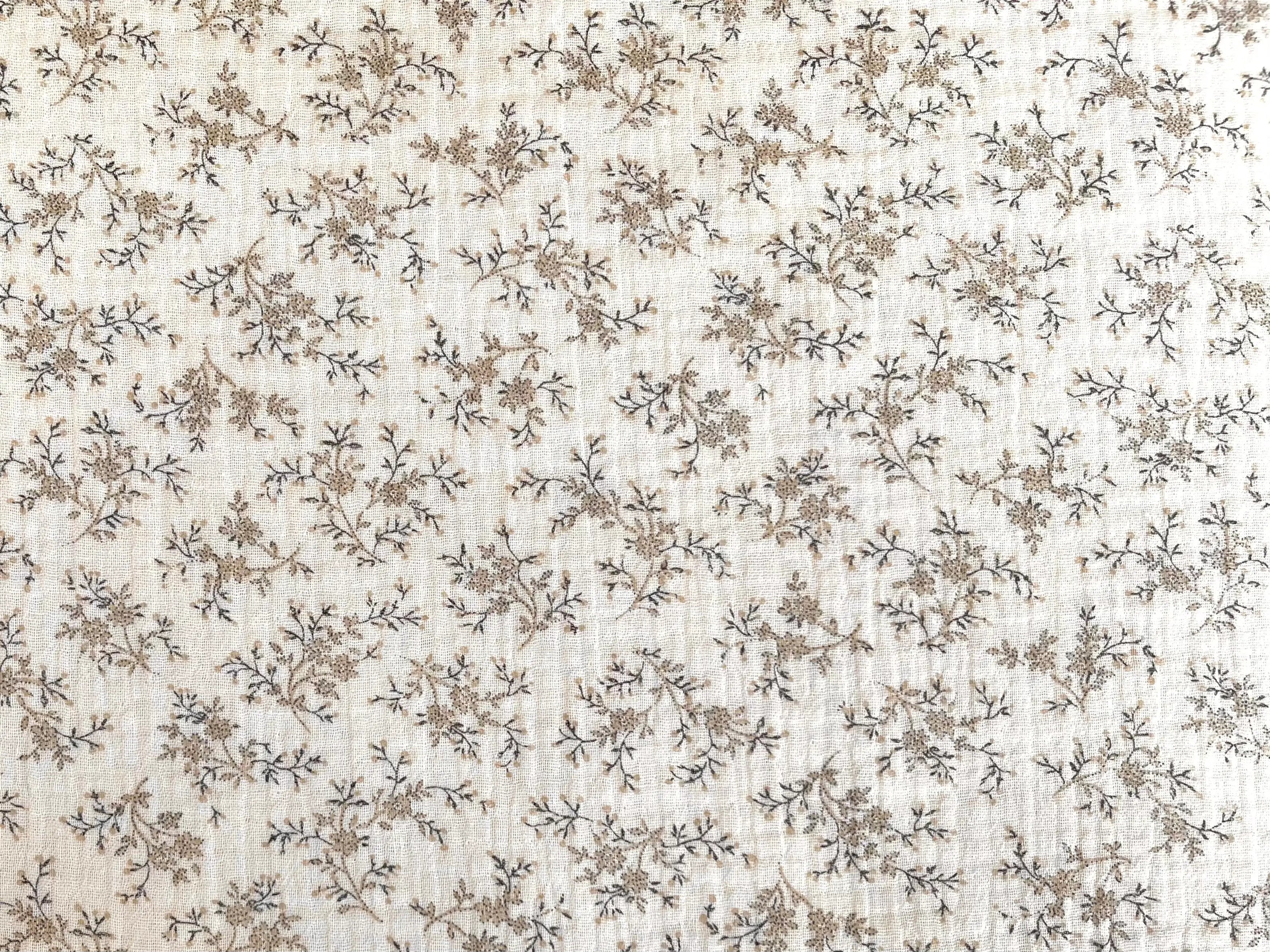 Bio Musselin Romantic Flowers creme