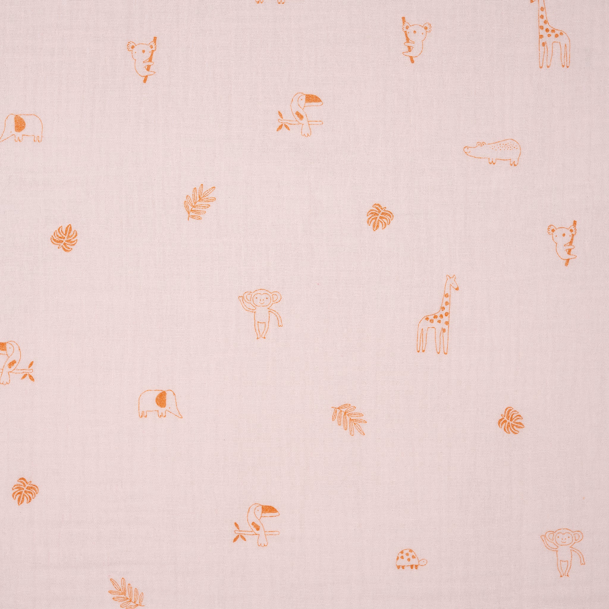 Bio Musselin Safari Ecru Rosa | Stoffwerk