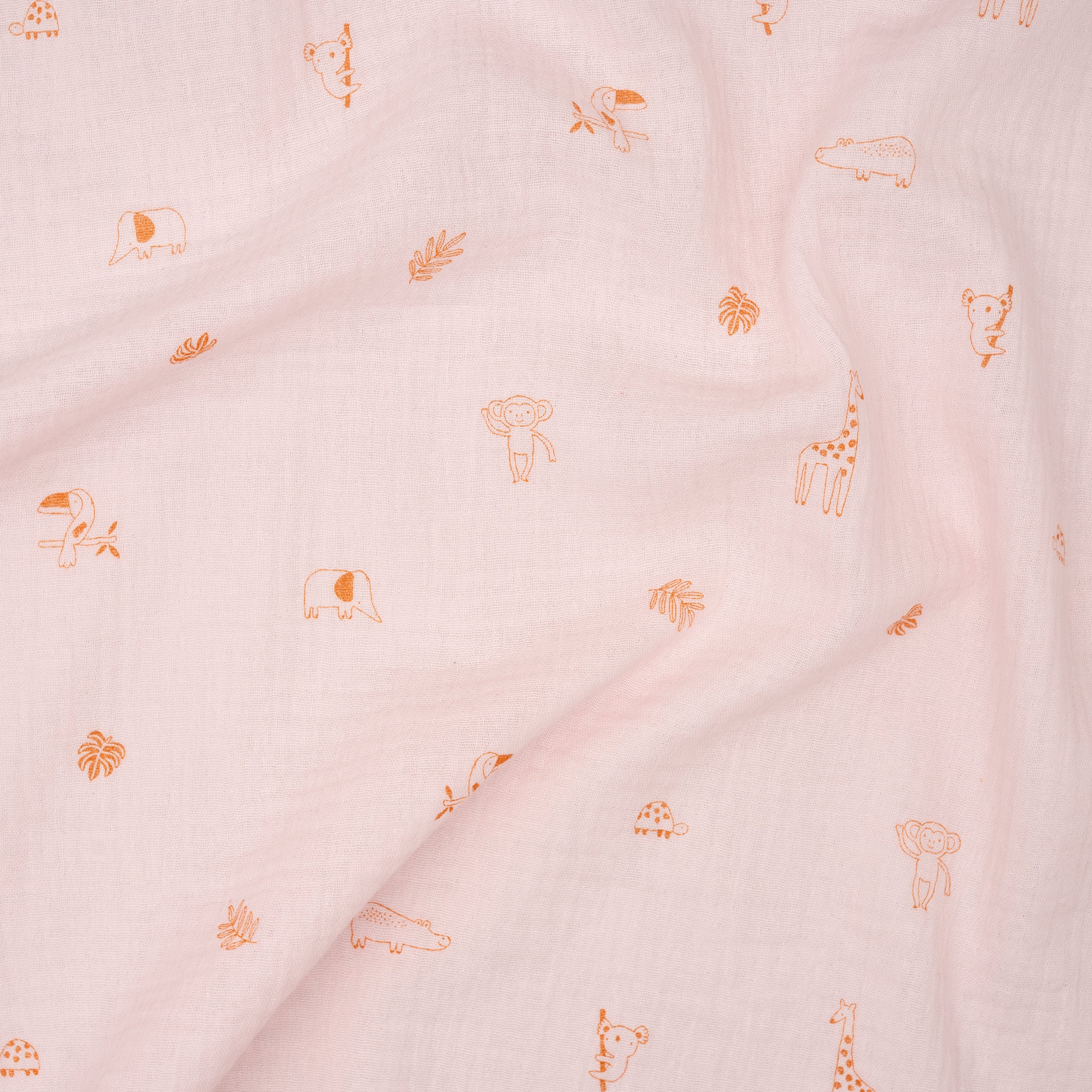 Bio Musselin Safari Ecru Rosa | Stoffwerk