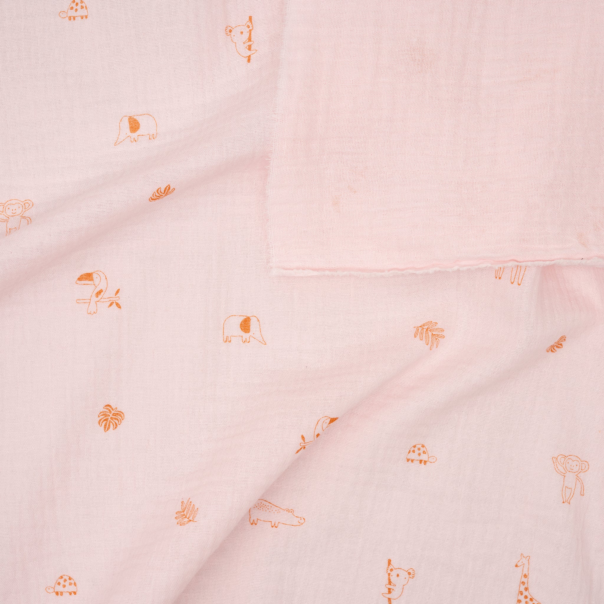 Bio Musselin Safari Ecru Rosa | Stoffwerk