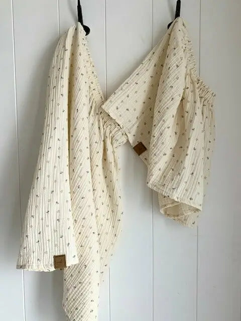 Bio Musselin Vintage Flower creme