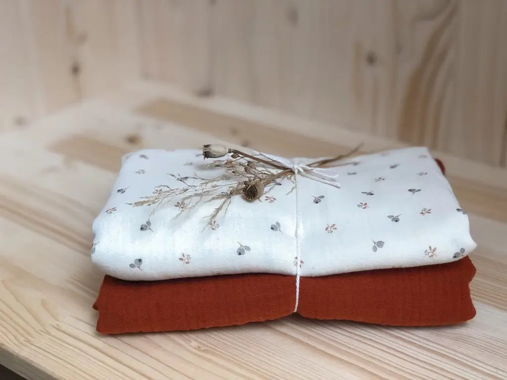 Bio Musselin Vintage Flower creme