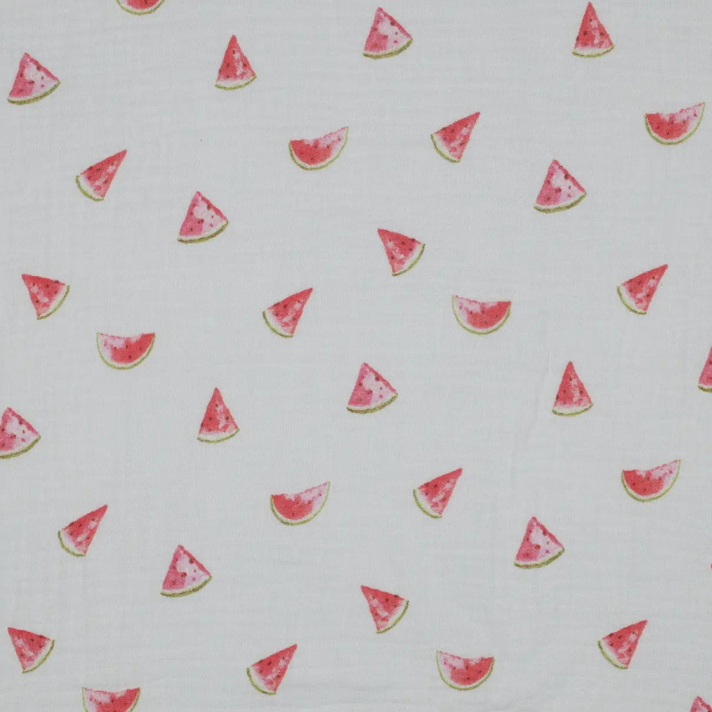 Bio Musselin Wassermelone Weiß Pink