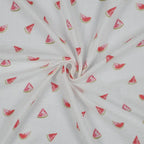 Bio Musselin Wassermelone Weiß Pink | Stoffwerk
