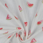 Bio Musselin Wassermelone weiß pink