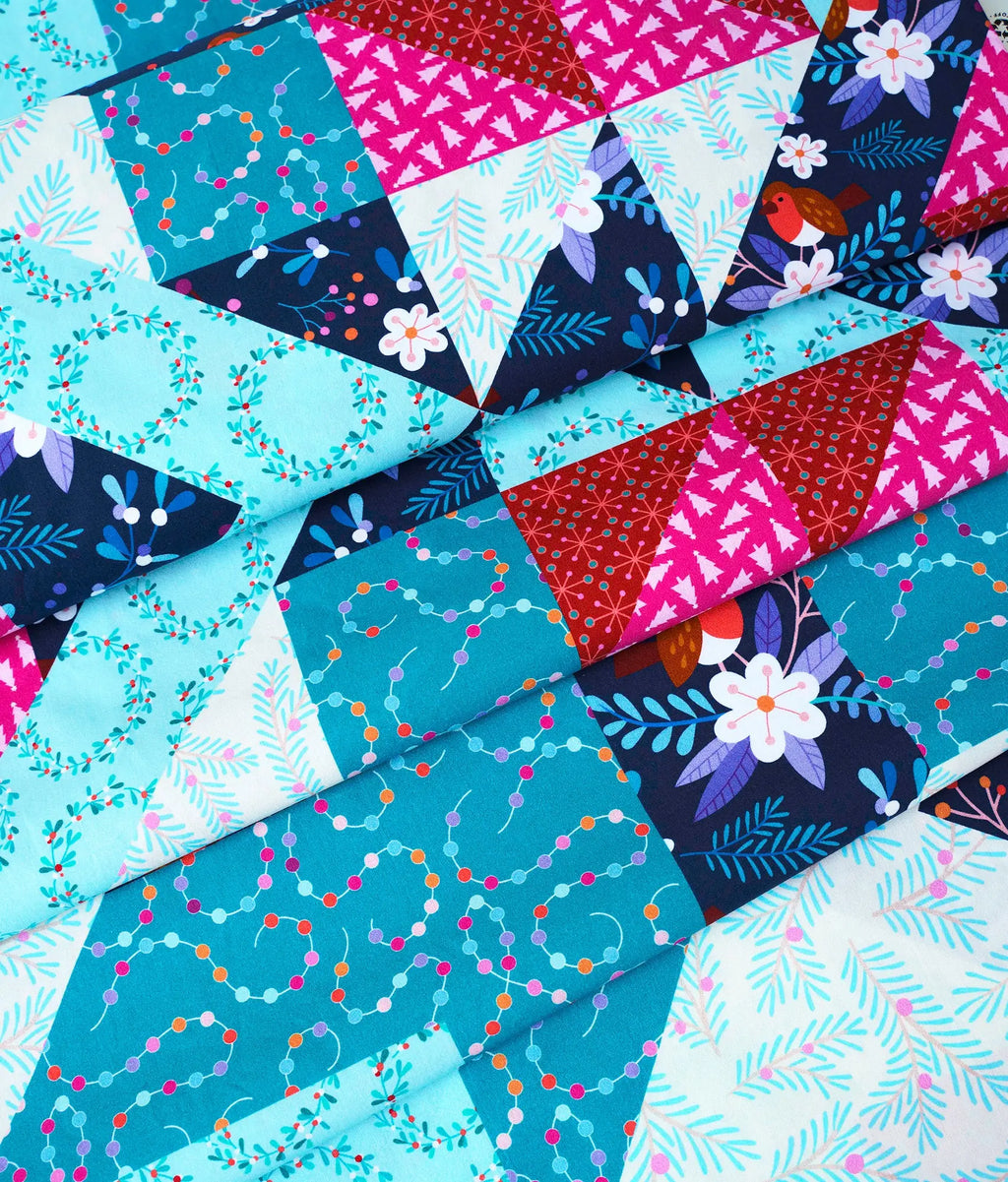 Bio Popeline Hamburger Liebe Christmas Cheater Quilt Panel