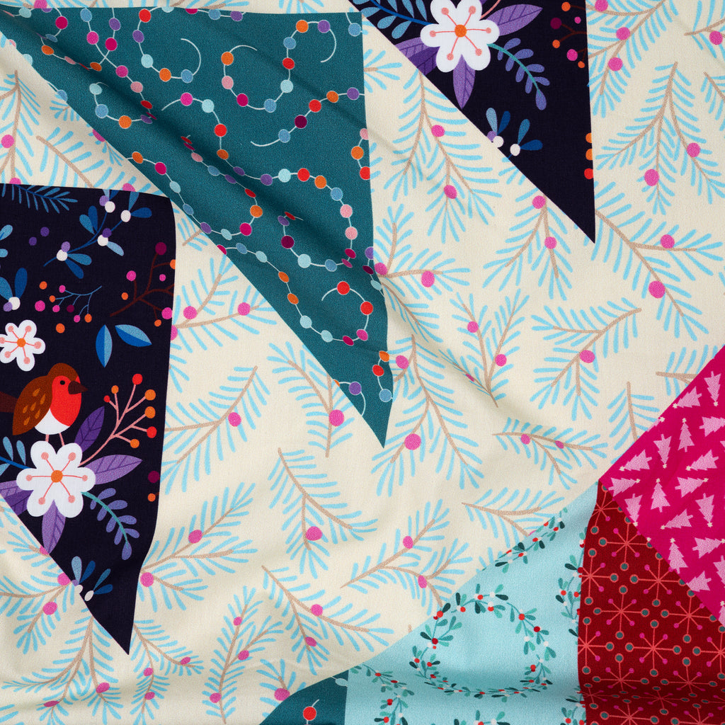 Bio Popeline Hamburger Liebe Christmas Cheater Quilt Panel