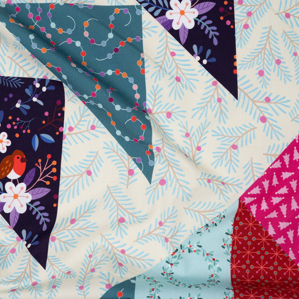 Bio Popeline Hamburger Liebe Christmas Cheater Quilt Panel | Stoffwerk