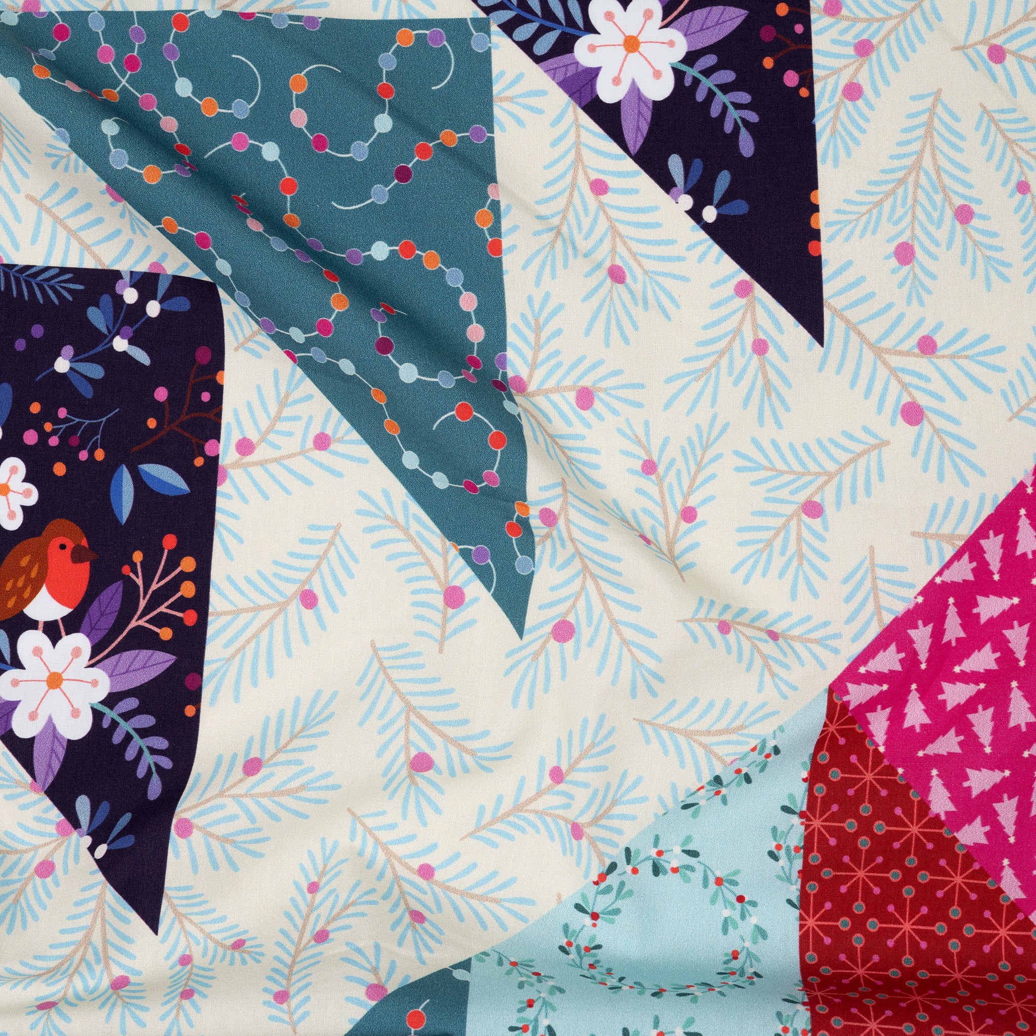 Bio Popeline Hamburger Liebe Christmas Cheater Quilt Panel | Stoffwerk
