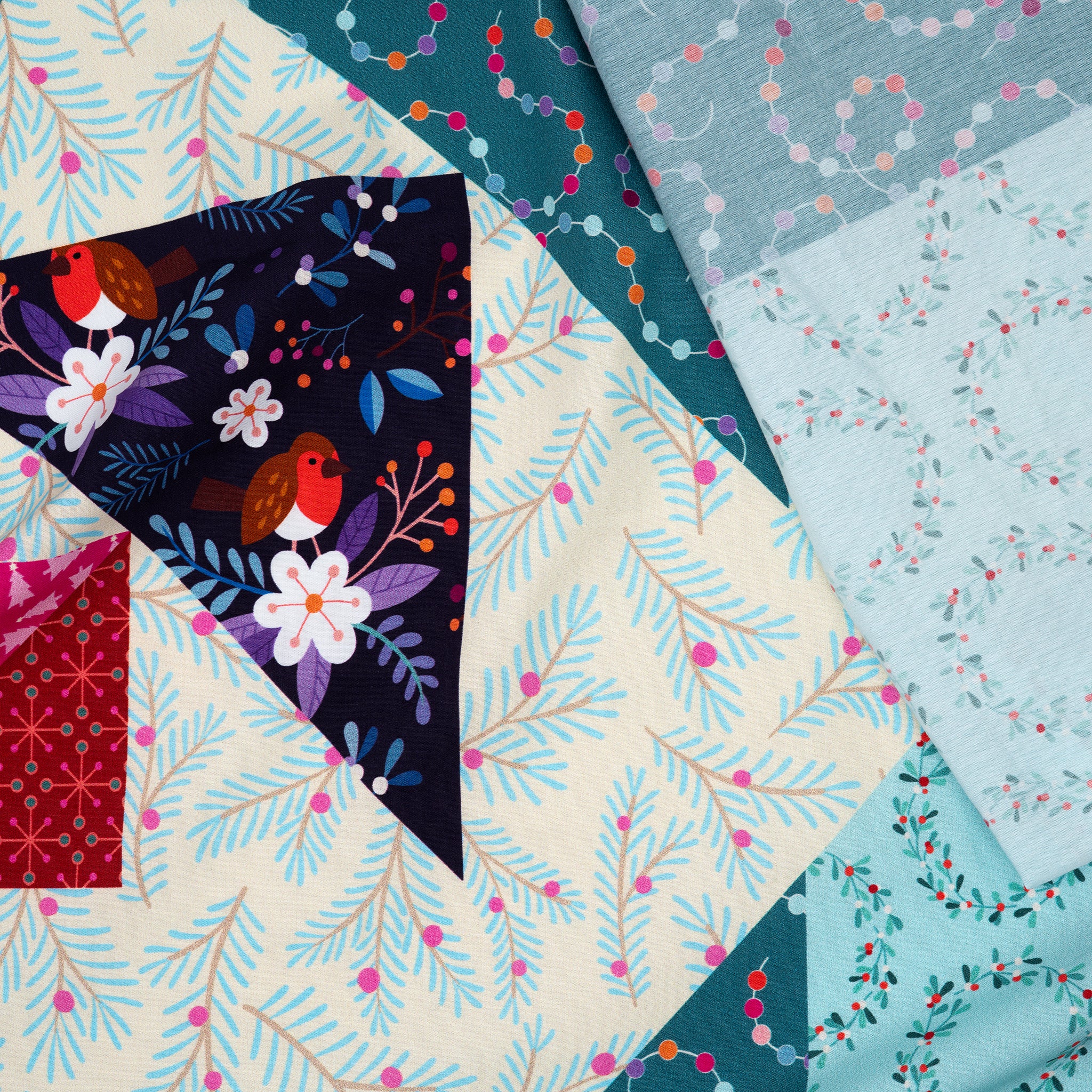 Bio Popeline Hamburger Liebe Christmas Cheater Quilt Panel