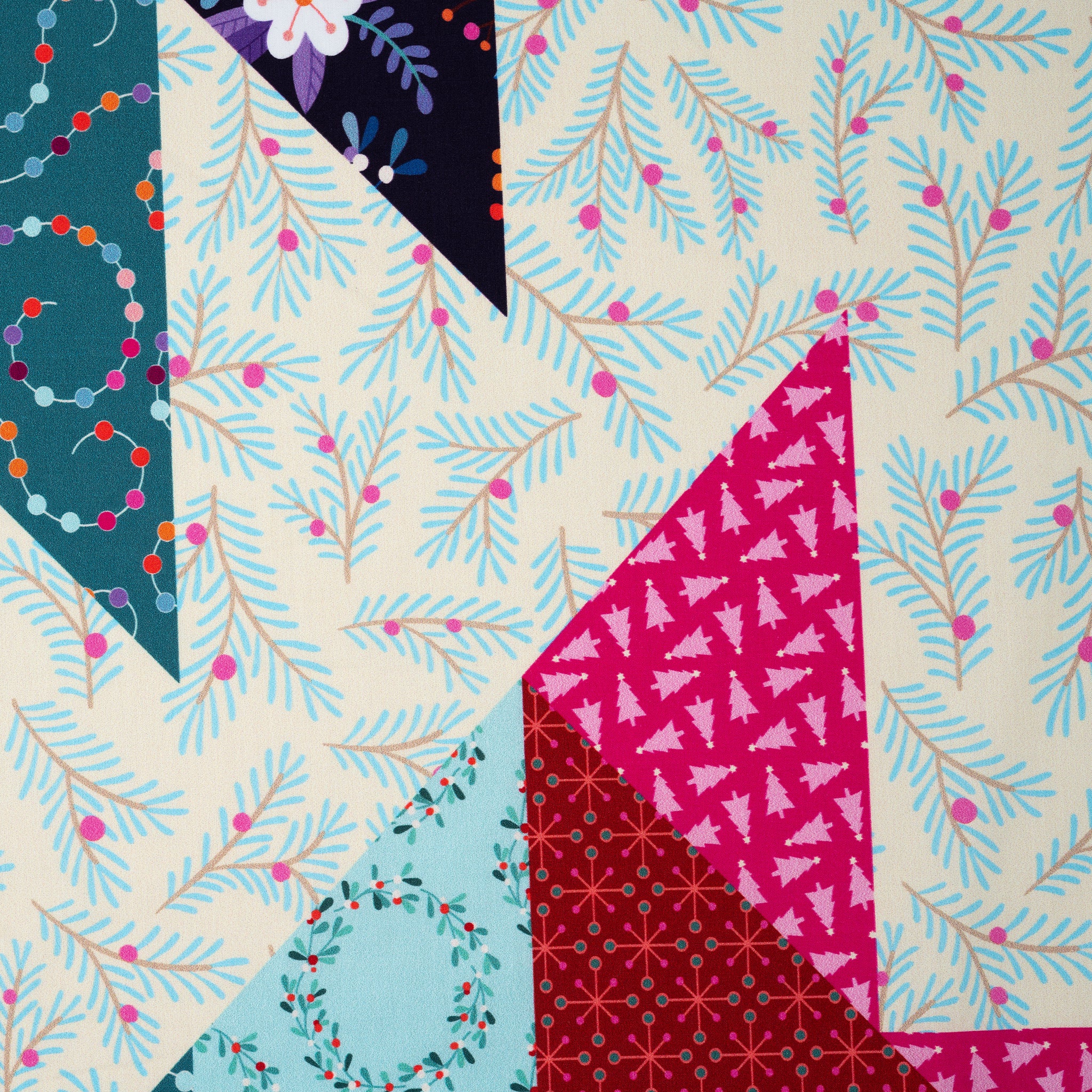 Bio Popeline Hamburger Liebe Christmas Cheater Quilt Panel