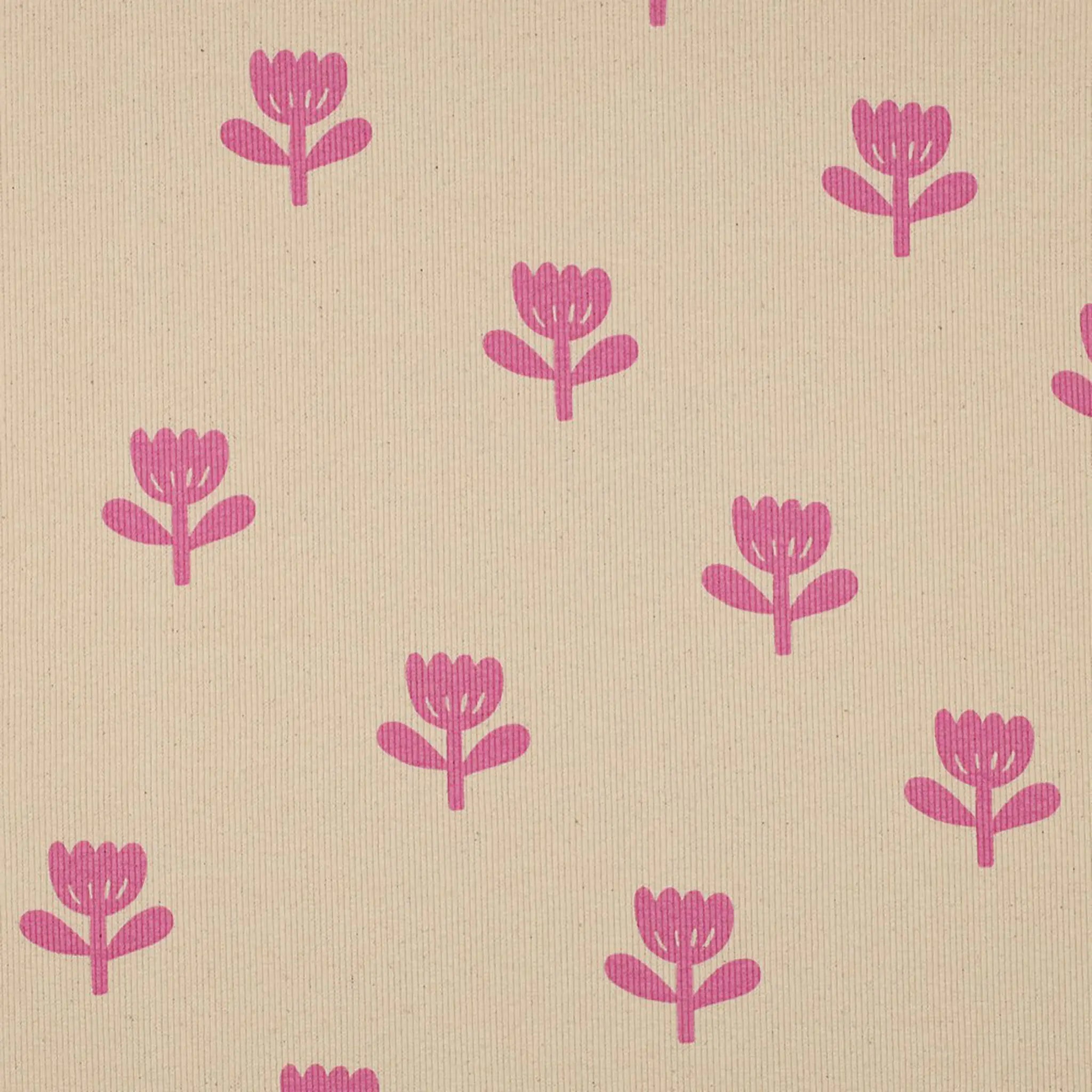 Bio Rib Jersey naturbelassen Blume Rosa
