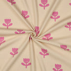 Bio Rib Jersey naturbelassen Blume Rosa