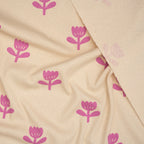 Bio Ripp Jersey Naturbelassen Blume Rosa | Stoffwerk