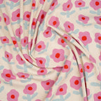 Bio Ripp Jersey Naturbelassen Blumenmuster | Stoffwerk