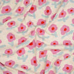 Bio Ripp Jersey Naturbelassen Blumenmuster | Stoffwerk