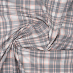 Bio Soft Twill Karo Grau Rosa | Stoffwerk