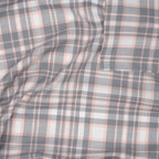 Bio Soft Twill Karo Grau Rosa | Stoffwerk