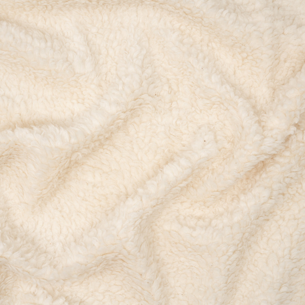Bio Teddy Plüsch Rohweiß 10 mm Florhöhe 360 g/m²