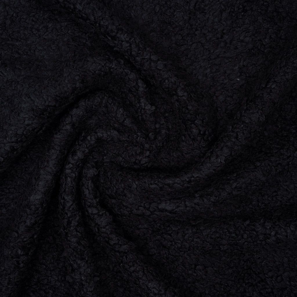 Bio Teddy Plüsch Schwarz 10 mm Florhöhe 330 g/m²
