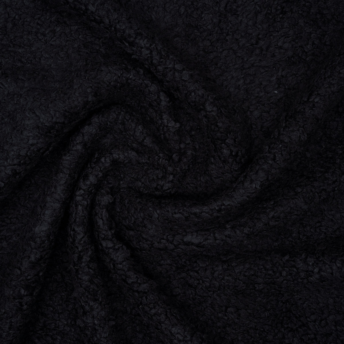 Bio Teddy Plüsch Schwarz 10 mm Florhöhe 330 g/m²