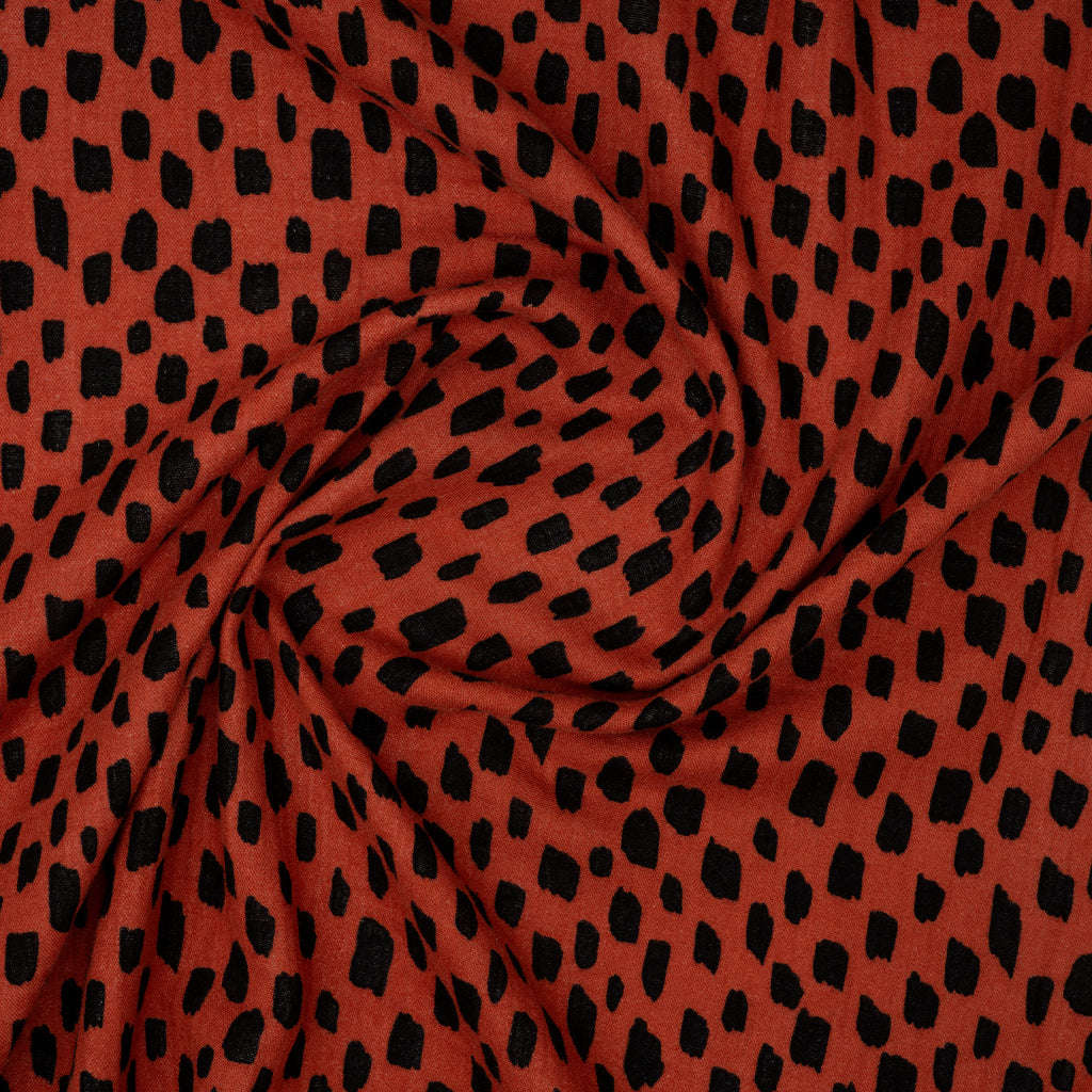 Eco Musselin Crazy Dots Rost | Stoffwerk