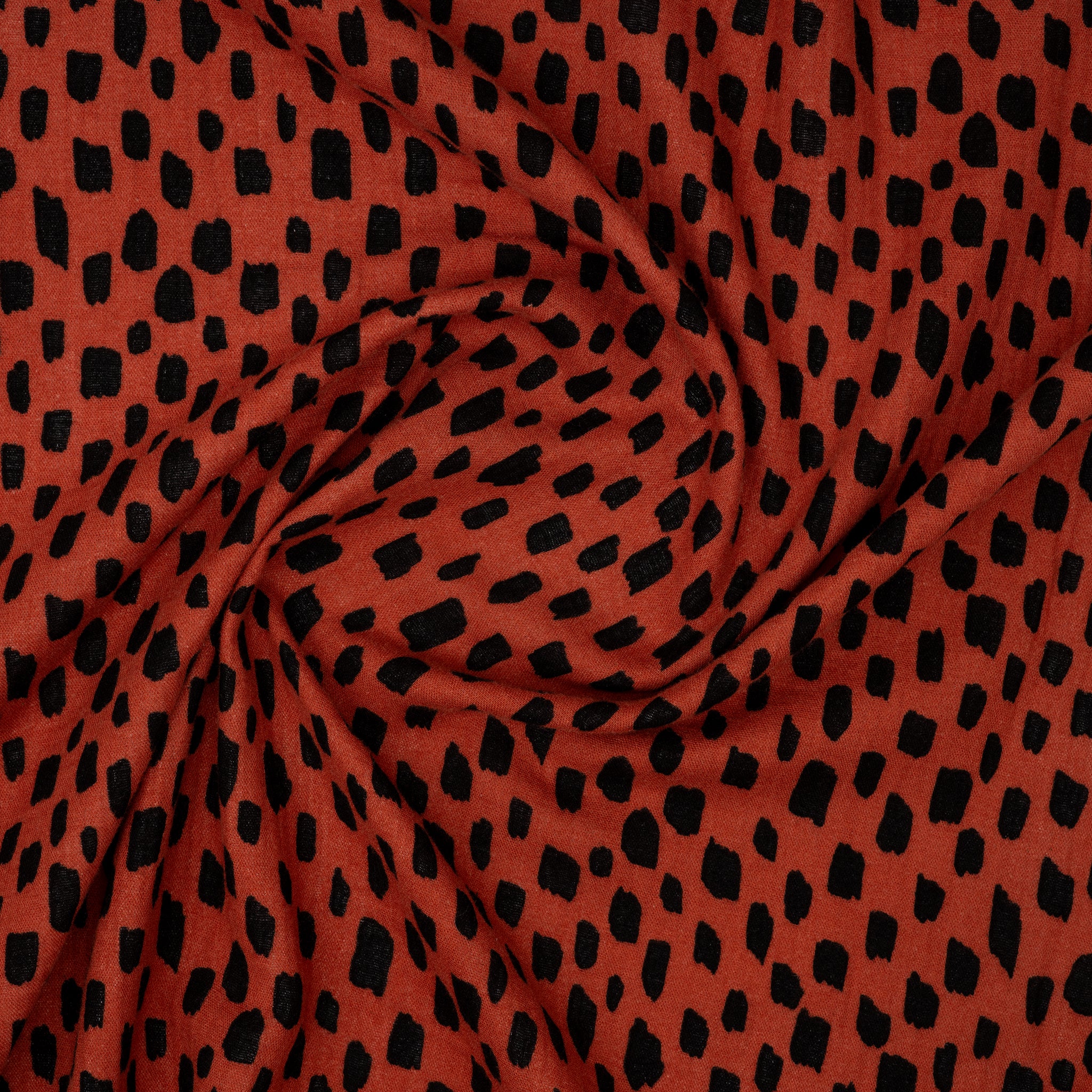 Eco Musselin Crazy Dots Rost | Stoffwerk