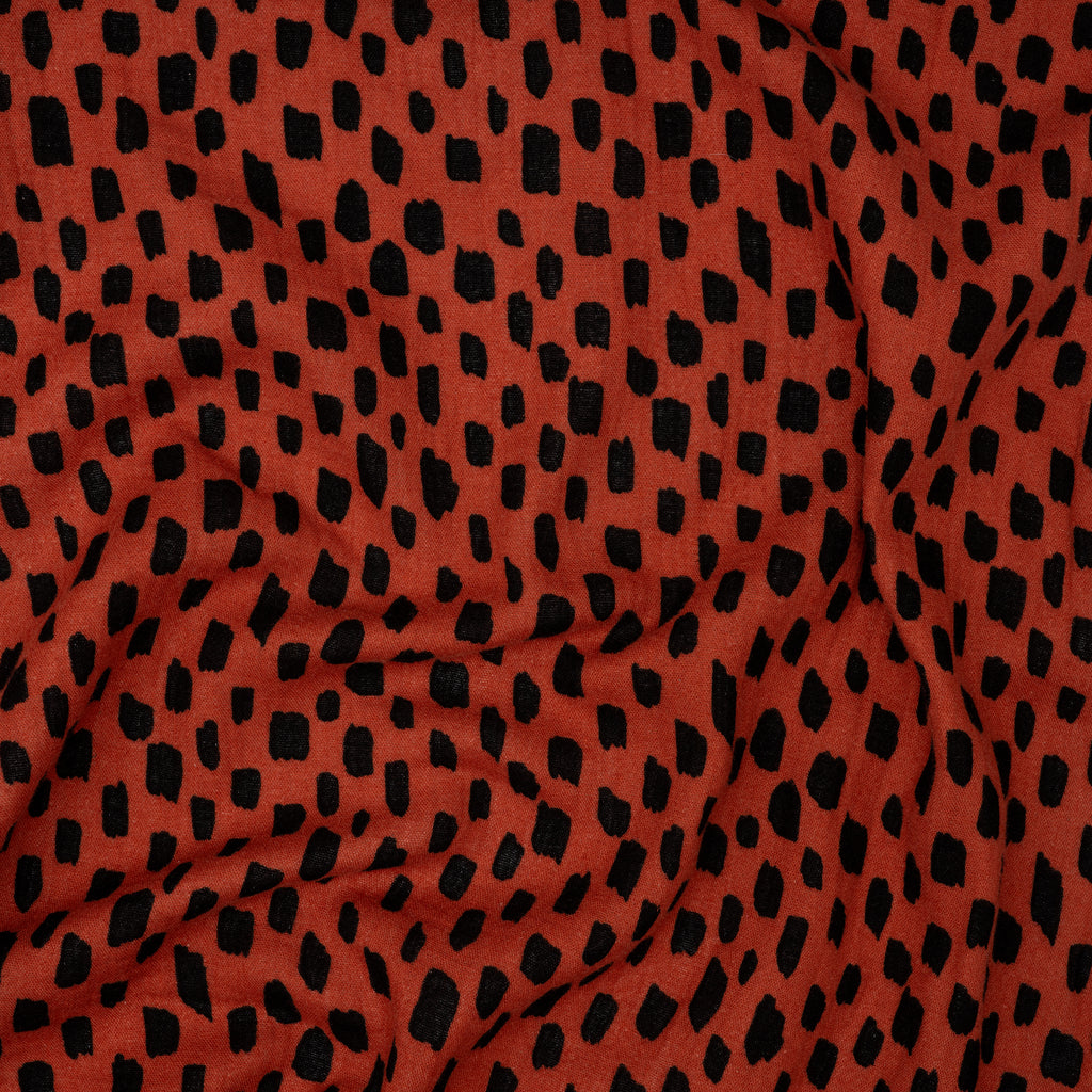Eco Musselin Crazy Dots Rost | Stoffwerk