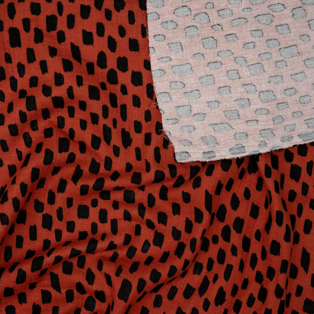 Eco Musselin Crazy Dots Rost | Stoffwerk