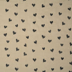 Eco Musselin Kleine Herzen Beige | Stoffwerk