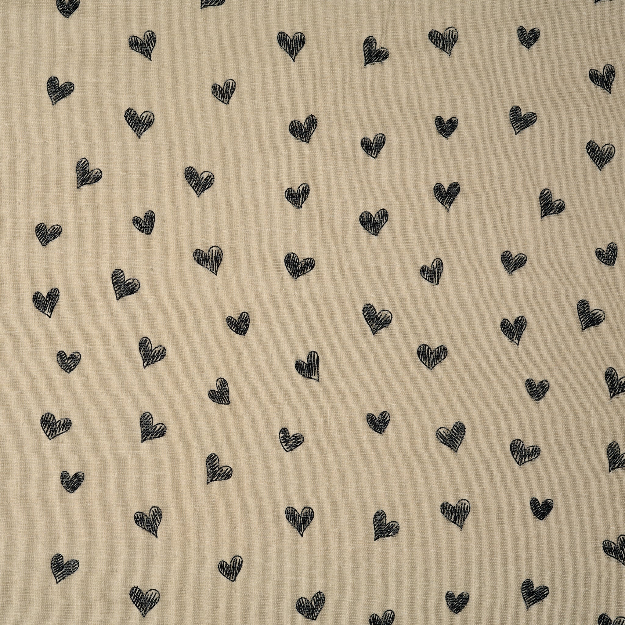 Eco Musselin Kleine Herzen Beige | Stoffwerk